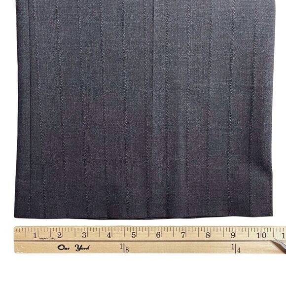 THEORY Tecila Wool Blend Dress Pants Size 10 Gray Pinstripe Straight Wide Leg - Picture 16 of 16